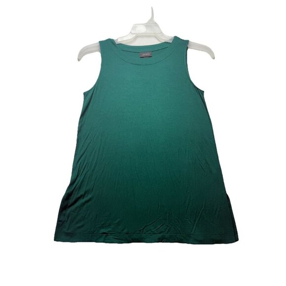 J. Jill Wearever Collection Long Tank Top Forest Green Size XS Rayon Blend Slits - Picture 1 of 8